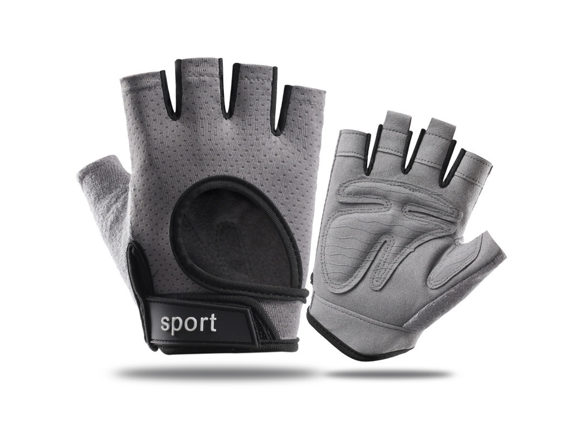Guantes de ciclismo de medio dedo, transpirables, resistentes al desgaste y antideslizantes, color gris oscuro/m Gertiz