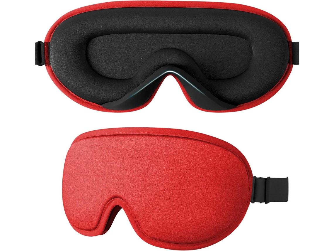 Antifaz para dormir 3D para quienes duermen de lado, bloquea la luz, ajustable, rojo ZYBLSSBB