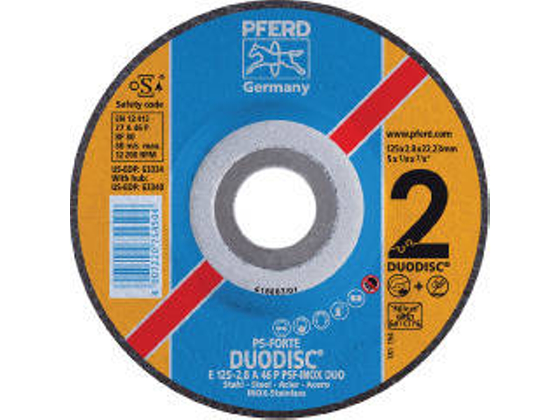 Disco PFERD De sbaste Línea Ps-Forte Buena Prestación Duodisc Acero (115-2 8 A 46 P Psf-Duo 22 23)