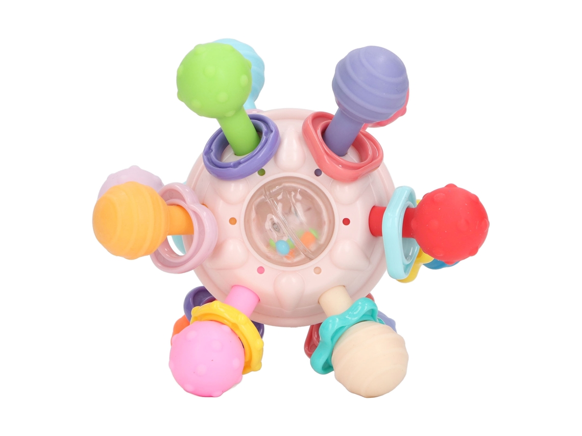 Juguete sensorial para la dentición de bebés, pelota para la dentición con cascabel, juguete sensorial para la dentición de bebés.