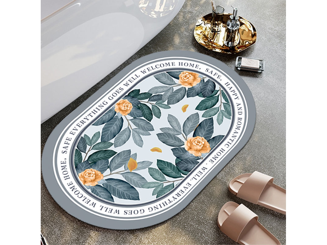 Alfombra de Baño LUUCOZK Antideslizantes Absorbentes Decoración Baño Secado Poliéster Multicolor (60x90cm)