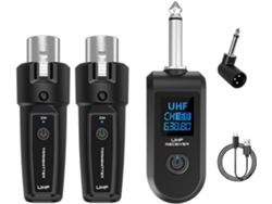 1 Sistema Transmisor/receptor Uhf, Cable De Guitarra, Adaptador Xlr