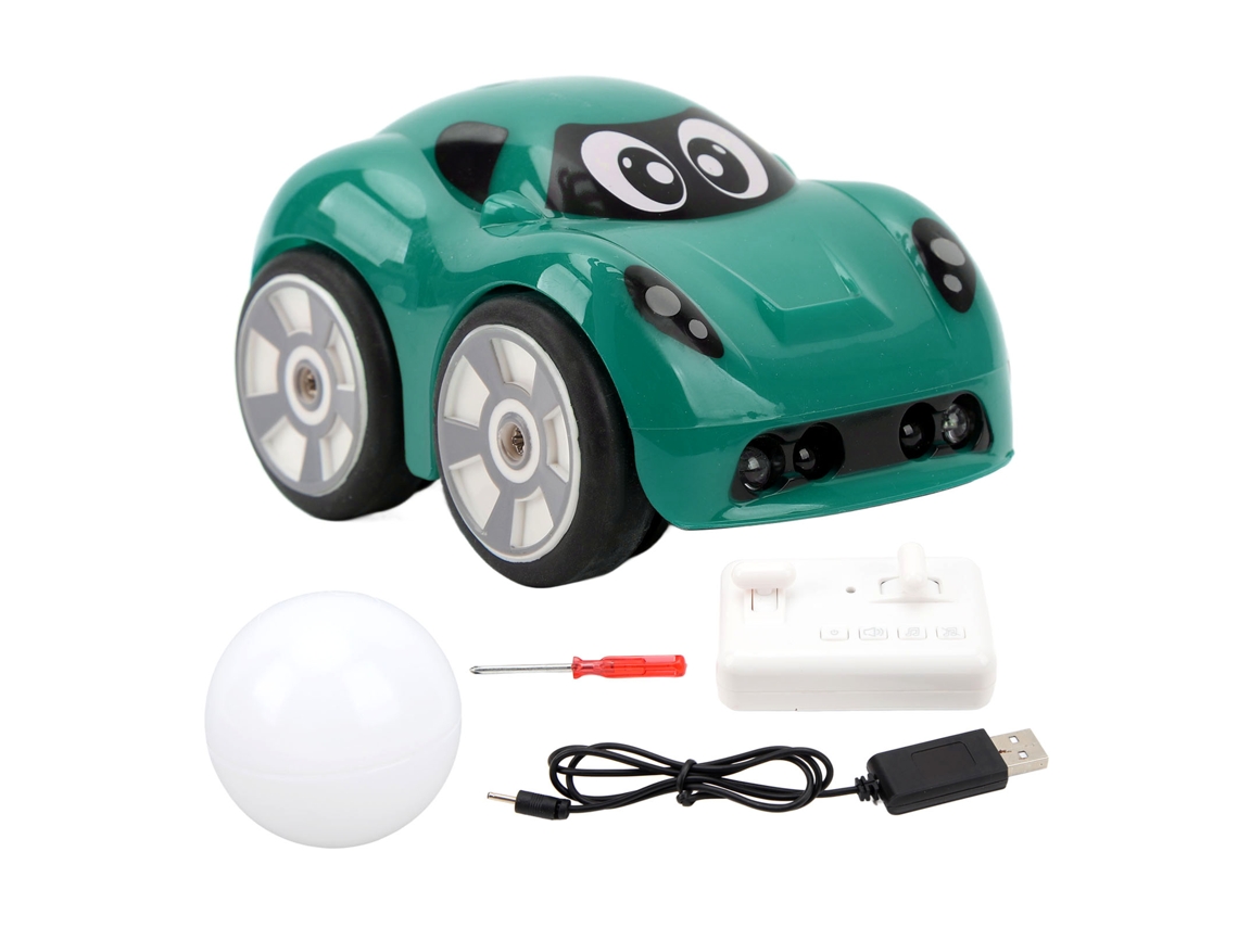 Mini Coche Teledirigido De Dibujos Animados 2.4g Con Modos De Seguimiento Y Seguimiento Para Niños, Juguete De Regalo, Color Verde.