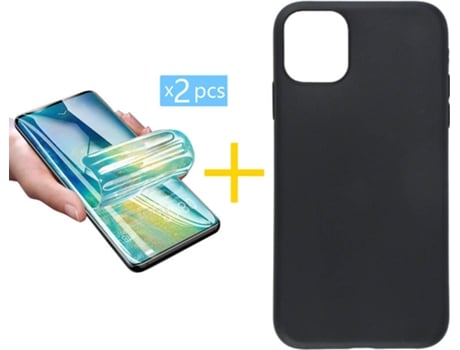 Carcasa + 2 Protectores de Pantalla para iPhone 11 Pro Max SKYHE Negro