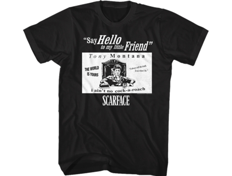 Camiseta Unisexo DEEPSTONE Tony Montana Quotes Scarface Negro (XXL)