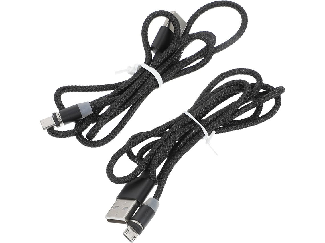 Paquete De 2 Cables Usb Magnéticos De 1 Metro, De Nailon Trenzado, Carga Rápida, Usb-c Y Micro Usb.
