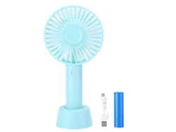 Ventilador de mano con luz dorada (recargable por USB, portátil)