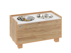 Comedouro Cães Alimentador Lento Tigelas Inox Carvalho