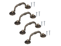 Tirador De Armario De Bronce Antiguo Moderno Con Tornillo Para Armario De Puerta Corredera (juego De 4)