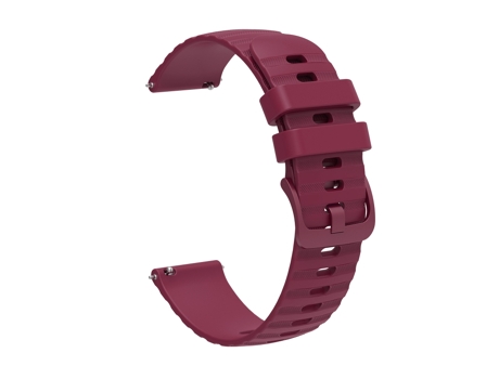Correa de reloj inteligente para Samsung Gear S3 Classic 22 mm Patrón de puntos ondulados Correa de reloj de silicona de color sólido (rojo vino)