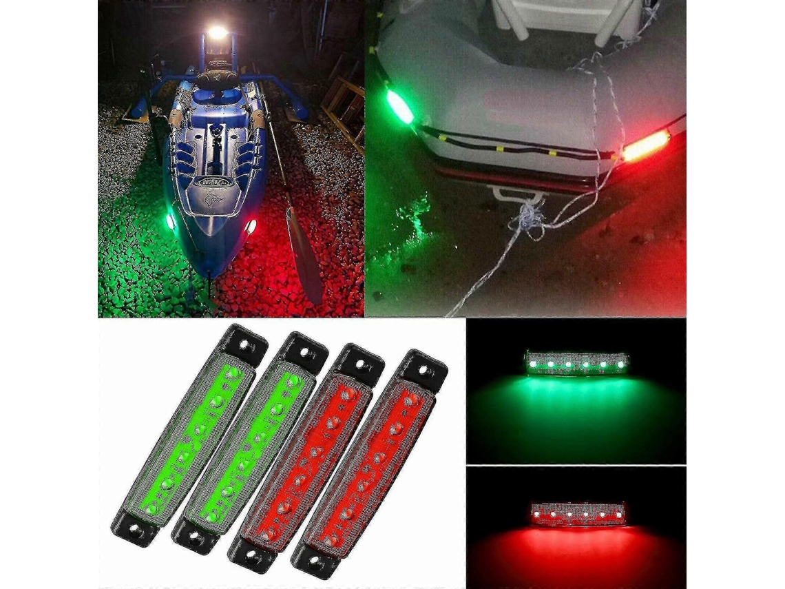 Omni-luces De Navegación Led Para Barcos Rojo Verde 12v Ip65 Impermeable 4pcs 9.6*2*1cm