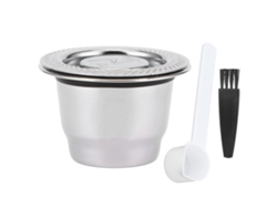 Juego De Cápsulas De Café Reutilizables, Acero Inoxidable, Cuchara Y Cepillo - Accesorio Para Cafetera