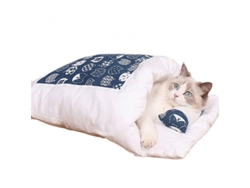 2026-saco De Dormir Para Gatos Caliente Navideño Cama Removable Cueva Antibacterial Invierno Mascota Pequeña L A
