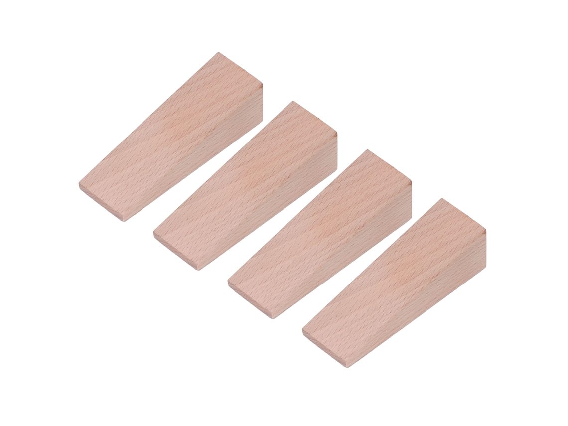 4 Piezas Tapa De Puerta De Madera Triangular Antideslizante Instalación Sin Clavos Color Madera