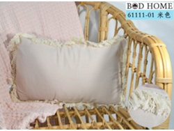 Almofada Com Franjas Totalmente Embrulhada Bege 30*50 Cm BOD HOME