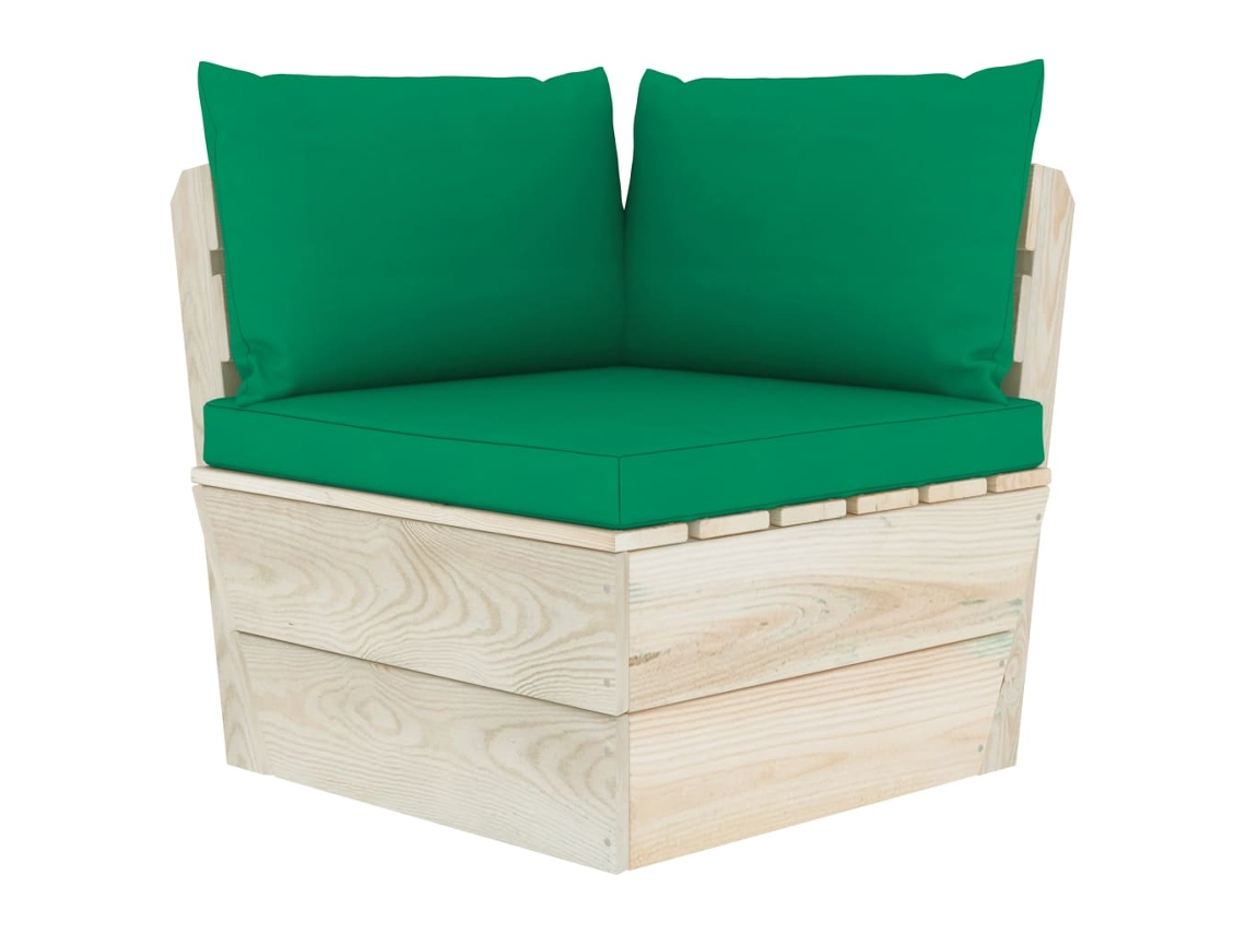 Maison Exclusive - Sofá esquinero para jardín con cojines de palets y madera de abeto impregnada.