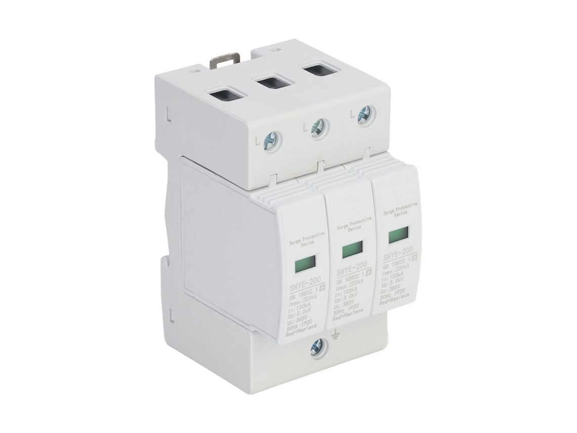 Dispositivo De Proteção Contra Surtos De Ca De 200ka 3p 385v Com Janela Visual E Pratos Isolados Branco
