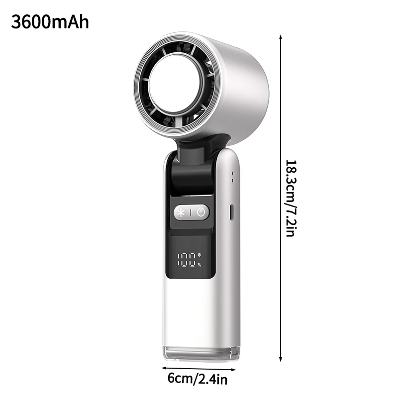 Ventilador De Mano Plegable (3600 Ah, Blanco) Mini Ventilador Eléctrico Con Función De Refrigeración Ventilador De Mano Recargable Por Usb