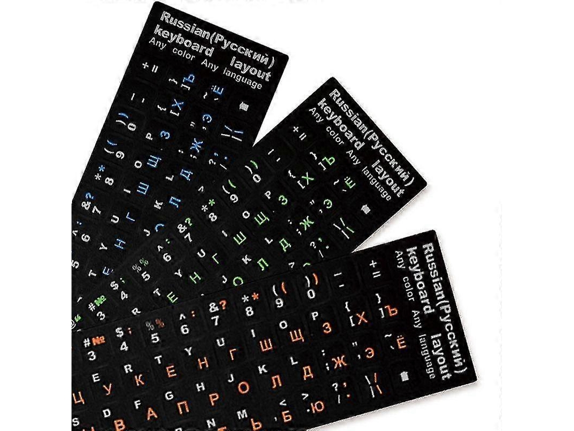 Adhesivo de PVC para teclado ruso para portátiles o ordenadores de 10 a 17 pulgadas Everley891