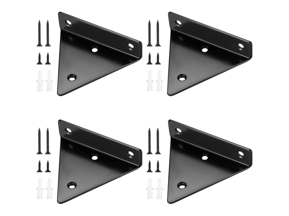 Soportes Triangulares Metálicos Invisibles Para Estantes Flotantes, Para Montaje En Pared, 4 Unidades.