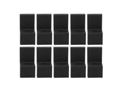 10 protectores de esquina de silicona H 2,5x2,5x4,7cm, seguros para muebles de bebé, color negro.