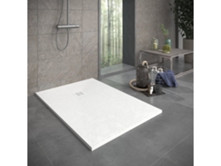 Base de ducha de resina Sierra blanca de 180x90 cm con rejilla RC del mismo color