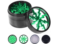 Trituradora de polen de 63 mm, juego de 4 piezas con papel de lija para polen, dorado, azul, verde.