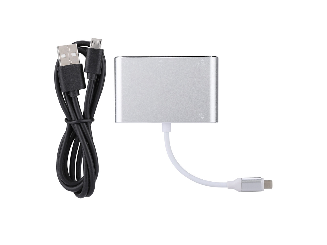 Adaptador Lightning Hdmi+vga+audio Para Iphone 5/6/7/ipad - Full Hd 1080p Plug And Play