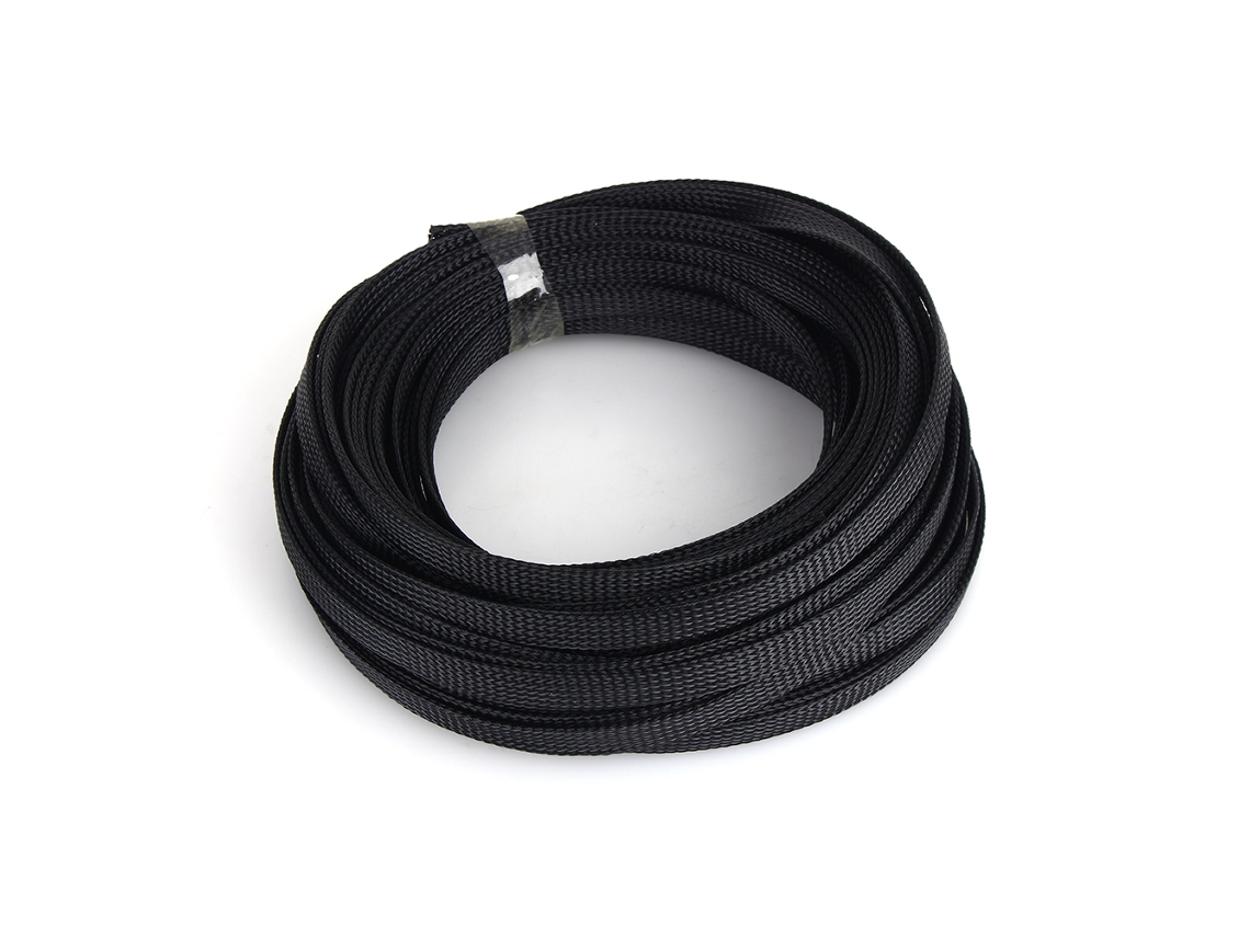Manguito Trenzado Pet Expandible 6mm Negro Denso Para Cable 10m Protector Flexible