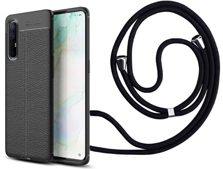 Funda Oppo Find X2 Neo Rugged Leather con Collar Negro