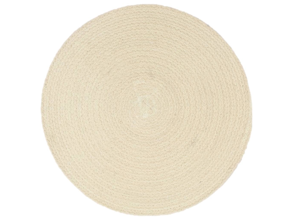 Maison Exclusive - Manteles Individuales Redondos 6 Uds Algodón Natural Liso 38 Cm