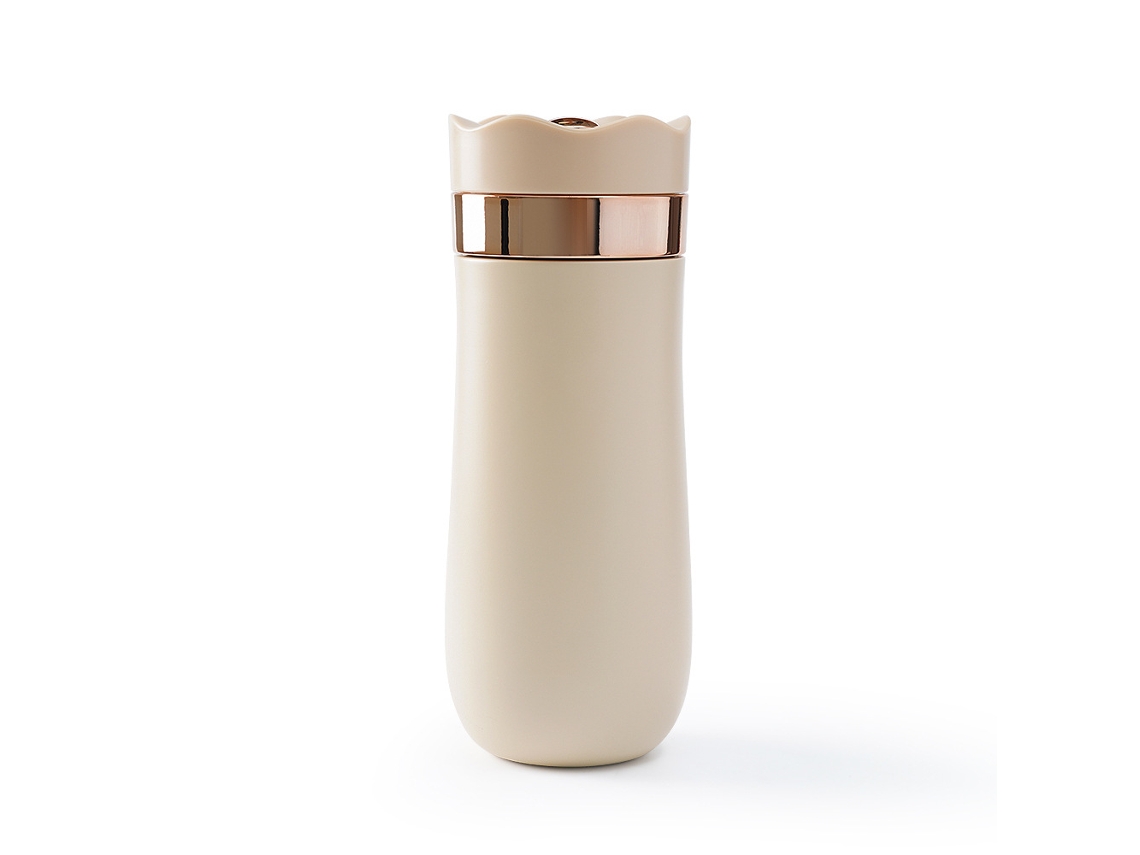 Cafetera de émbolo Chrui Travel Press, con aislamiento al vacío, portátil, 320 ml (blanca)