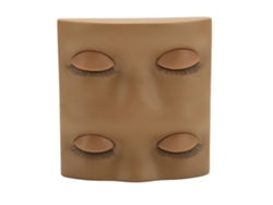 Cabeza De Muñeca Para Practicar La Aplicación De Pestañas, Con 2 Pares De Párpados De Repuesto, Color Marrón Oscuro, Dos Capas.