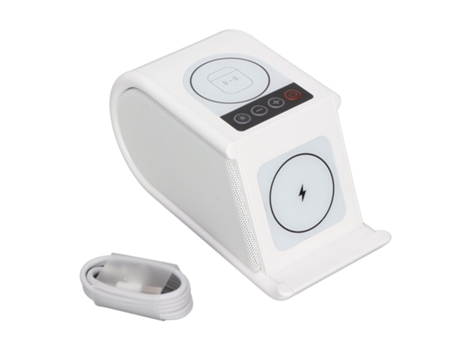 Altavoz D08 BT con carga inalámbrica Altavoz multifuncional de 15W con cargador inalámbrico para ordenadores y teléfonos móviles ZMDECQNA