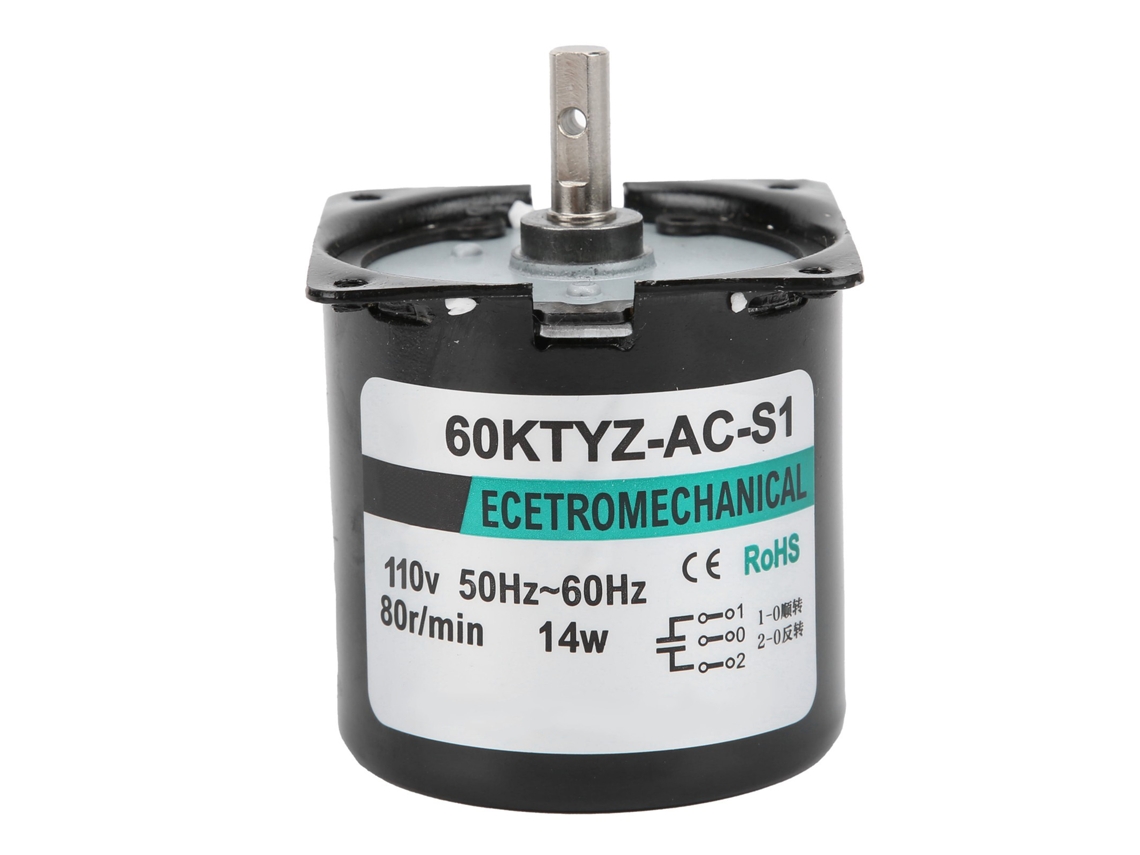 Motor Sincrónico Ac 14w De Imán Permanente De Alta Torsión Eje Central 2 Vías 80rpm/min Ac110v Xd60ktyz