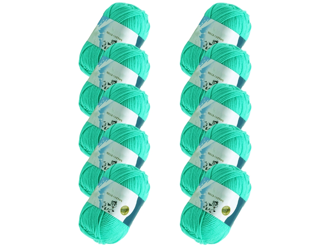 RNEMITERY Hilo de Algodón para Ganchillo, Lana Suave de Algodón, Hilos para Tejer, Gancho de Metal, Ideal para Bebé y Amigurumi