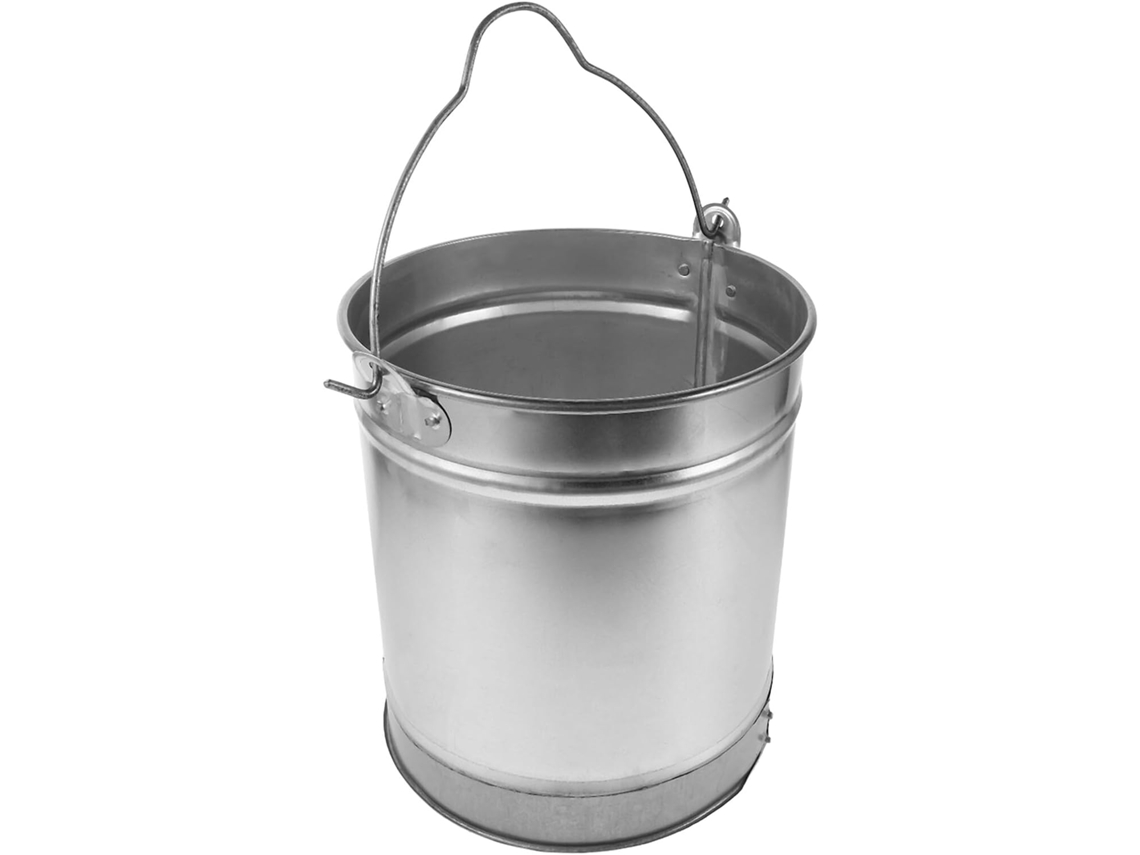Cubo De Agua De Metal De Estilo Rústico Con Asa Para Lavar Coches, Limpiar Suelos Y Jardinería.