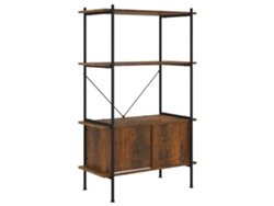 Librería de 4 estantes con mueble 80x40x130 cm Acero/Derivados de madera MAISON EXCLUSIVE