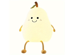 Lámpara de noche infantil con forma de pera, de silicona, ideal para bebés y niños pequeños. Lámpara de noche infantil con forma de fruta. Facpoet.