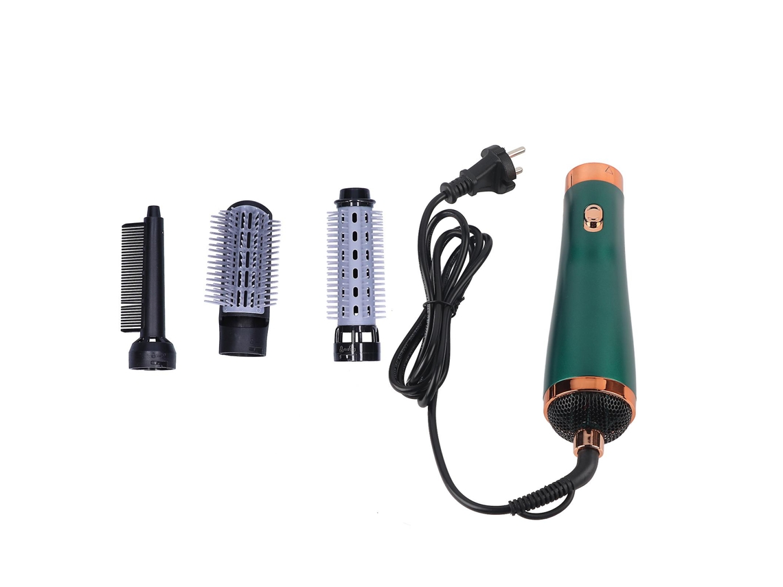 Secador de pelo 2 en 1 con peine, tres velocidades, ideal para casa y para viajar, en color verde. Nostalgia88