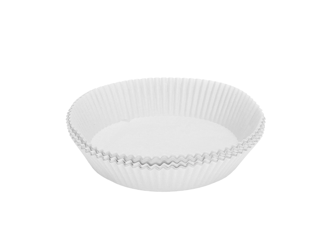50 Unidades De Revestimientos Redondos De Papel Antiadherentes Desechables Para Freidora, Microondas Y Horno (3-6 Litros).