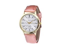 Reloj De Pulsera Rosa De Aleación Para Negocios Informales Con Movimiento De Cuarzo.