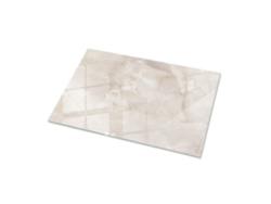Cristal Para Mesa Rectangular Espelharte (100x70 Cm - Patrón De Textura De Mármol - Cremoso)