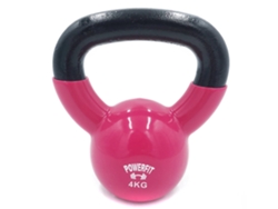 Kettlebell POWERFIT Vinyl Dipping Rosa (4 kg)