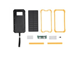 Kit Diy Power Bank Solar Portátil 20000mah Com 2 Portas Usb Carregamento Rápido Amarelo