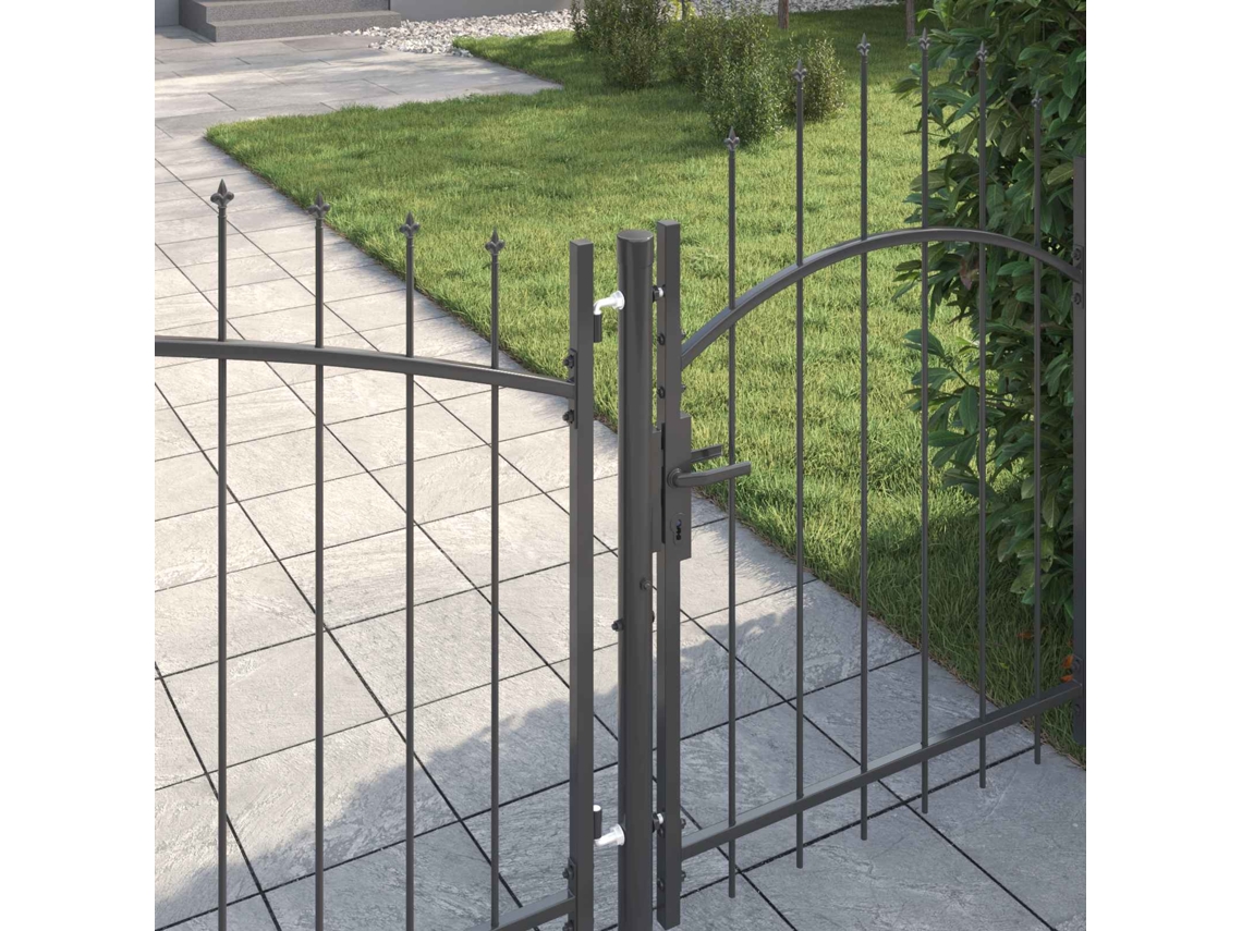 Maison Exclusive - Puerta De Jardín Con Cerradura Woerden Gris 150 X 400 Cm Acero