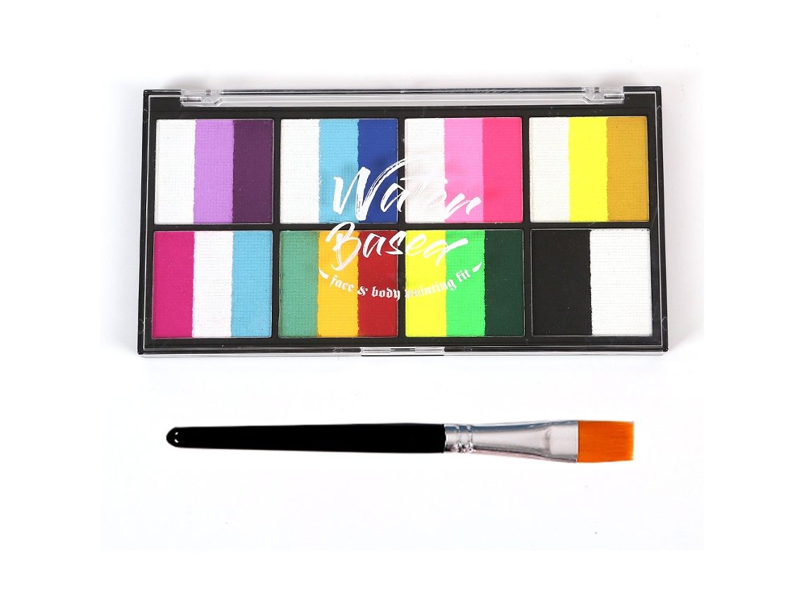 Paleta Profesional De Acuarelas De 18 Colores Con Pinceles Y Plantillas - Segura Para Halloween, Festivales Y Artistas Adultos.