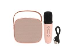 Mini Karaoke Portátil Con Micrófono Inalámbrico Y Altavoz Bluetooth Para Adultos Y Niños, Color Rosa, 800 Mah.