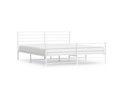 Maison Exclusive - Estructura Cama Sin Colchón Con Estribo Metal Blanco 200x200 Cm