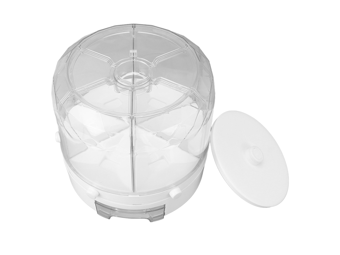 Dispensador De Arroz Giratorio Con 6 Compartimentos, Capacidad De 6 Kg, Hermético, Para Almacenamiento De Alimentos Secos, Blanco.